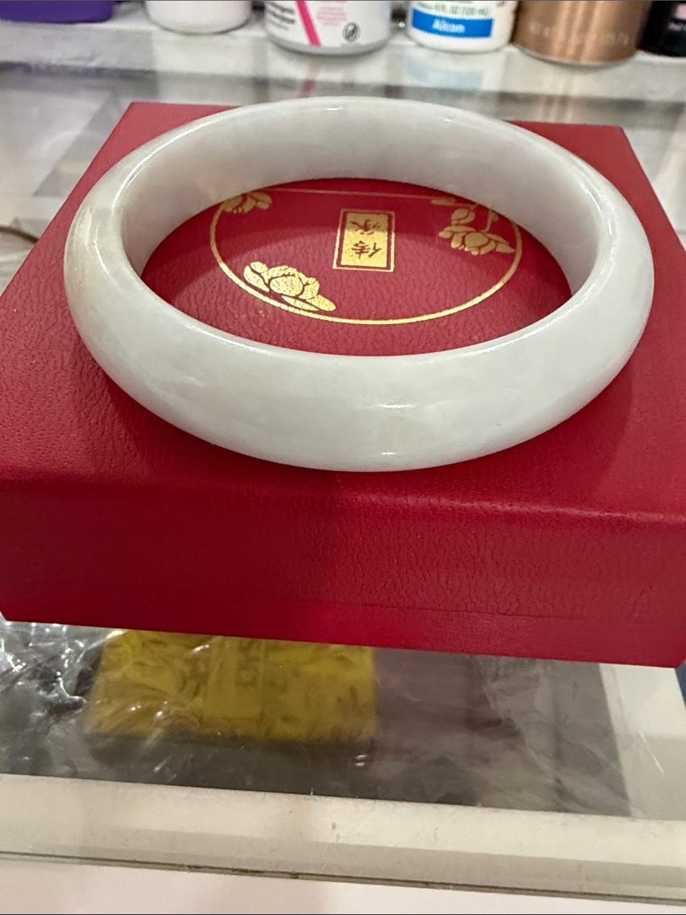 Light bluish green jade bangle